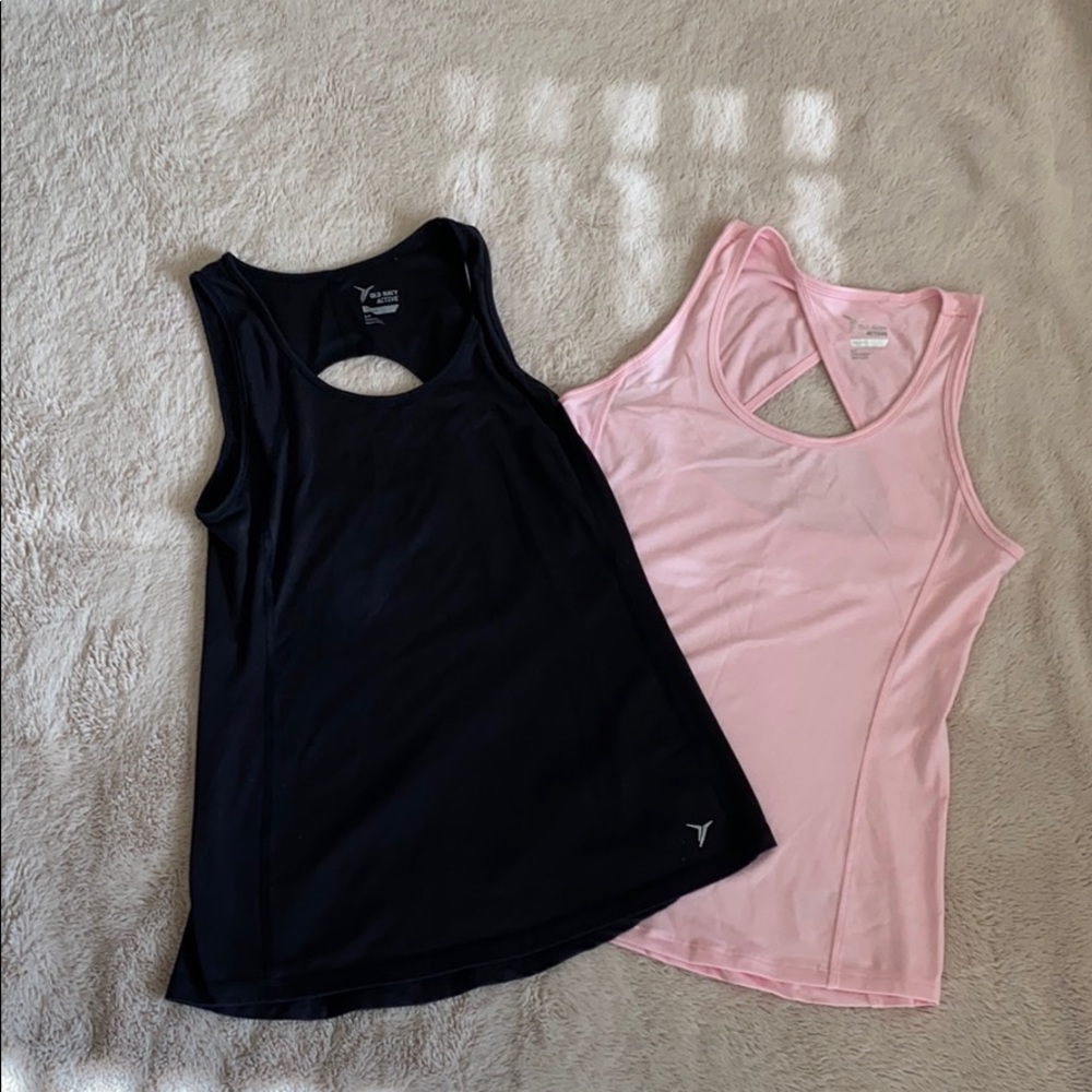 Old Navy Black & Pink Active tanks. SZ Small.